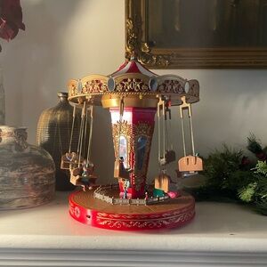 VTG Mr.Christmas Merry Brite Swing Musical Carousel, w/Various Xmas Tunes